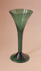 Drawn Trumpet Wine Glass, Wheel Engraved